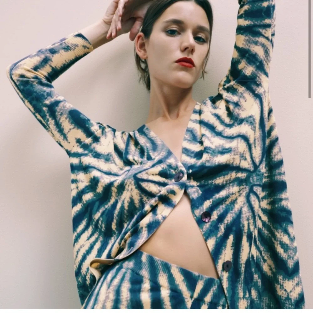 Zara Tie Dye Knit Cardigan